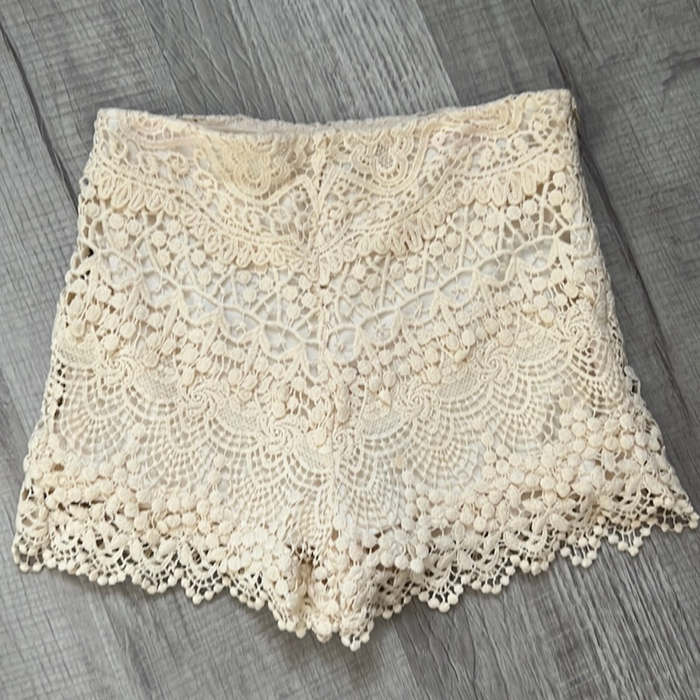 High waisted lace shorts